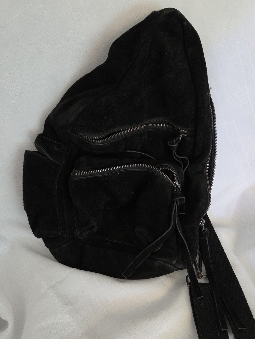 Black Suede Sling Bag for Men - Stylish Everyday Crossbody